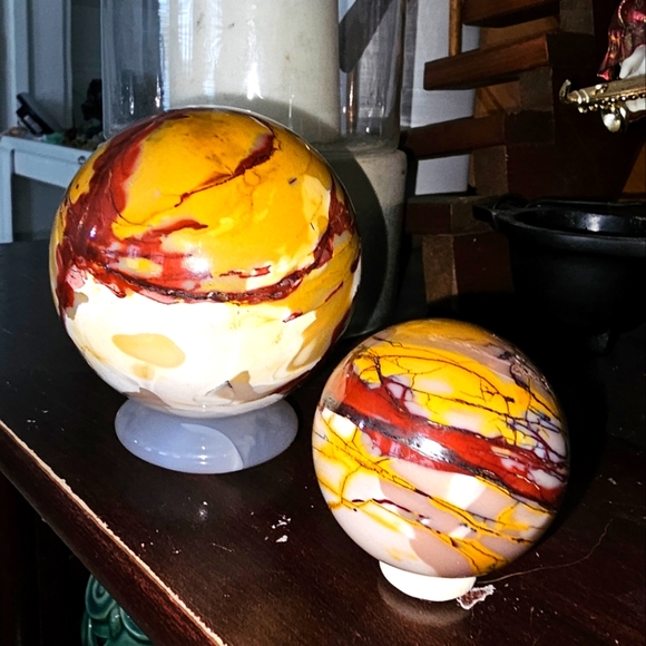 Other - Natural Mookite Jasper Crystal Sphere LG includes a reg small sized as a gift 😉